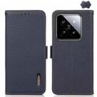 For Xiaomi 14 KHAZNEH Side-Magnetic Litchi Genuine Leather RFID Phone Case(Blue) - 1