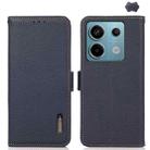 For Xiaomi Redmi Note 13 KHAZNEH Side-Magnetic Litchi Genuine Leather RFID Phone Case(Blue) - 1