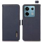 For Xiaomi Redmi Note 13 Pro KHAZNEH Side-Magnetic Litchi Genuine Leather RFID Phone Case(Blue) - 1