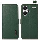 For Xiaomi Redmi Note 13 Pro+ KHAZNEH Side-Magnetic Litchi Genuine Leather RFID Phone Case(Green) - 1