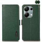 For Xiaomi Redmi Note 13 Pro 4G/Poco M6 Pro 4G KHAZNEH Side-Magnetic Litchi Genuine Leather RFID Phone Case(Green) - 1