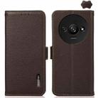 For Xiaomi Redmi A3 KHAZNEH Side-Magnetic Litchi Genuine Leather RFID Phone Case(Brown) - 1