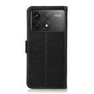 For Xiaomi POCO F6 Pro KHAZNEH Side-Magnetic Litchi Genuine Leather RFID Phone Case(Black) - 3