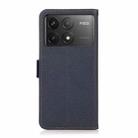 For Xiaomi POCO F6 Pro KHAZNEH Side-Magnetic Litchi Genuine Leather RFID Phone Case(Blue) - 3