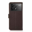 For Xiaomi POCO F6 Pro KHAZNEH Side-Magnetic Litchi Genuine Leather RFID Phone Case(Brown) - 3