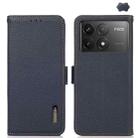 For Xiaomi Redmi K70 KHAZNEH Side-Magnetic Litchi Genuine Leather RFID Phone Case(Blue) - 1