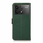 For Xiaomi Redmi K70 KHAZNEH Side-Magnetic Litchi Genuine Leather RFID Phone Case(Green) - 3