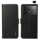 For Xiaomi Redmi K70 Pro KHAZNEH Side-Magnetic Litchi Genuine Leather RFID Phone Case(Black) - 1