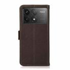 For Xiaomi Redmi K70 Pro KHAZNEH Side-Magnetic Litchi Genuine Leather RFID Phone Case(Brown) - 3