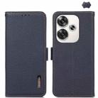 For Xiaomi Redmi Turbo 3 KHAZNEH Side-Magnetic Litchi Genuine Leather RFID Phone Case(Blue) - 1