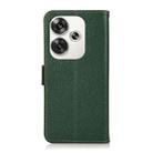 For Xiaomi Redmi Turbo 3 KHAZNEH Side-Magnetic Litchi Genuine Leather RFID Phone Case(Green) - 3