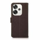 For Xiaomi Redmi Turbo 3 KHAZNEH Side-Magnetic Litchi Genuine Leather RFID Phone Case(Brown) - 3