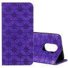 For Xiaomi Redmi Note 9 / 10X Lucky Flowers Embossing Pattern Magnetic Horizontal Flip Leather Case with Holder & Card Slots(Purple) - 1