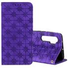 For Xiaomi Mi Note 10 Lite Lucky Flowers Embossing Pattern Magnetic Horizontal Flip Leather Case with Holder & Card Slots(Purple) - 1
