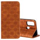 For Huawei P Smart (2020) Lucky Flowers Embossing Pattern Magnetic Horizontal Flip Leather Case with Holder & Card Slots(Brown) - 1