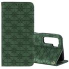 For Huawei P40 Lite 5G / nova 7 SE Lucky Flowers Embossing Pattern Magnetic Horizontal Flip Leather Case with Holder & Card Slots(Dark Green) - 1