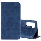 For Huawei P40 Lite 5G / nova 7 SE Lucky Flowers Embossing Pattern Magnetic Horizontal Flip Leather Case with Holder & Card Slots(Dark Blue) - 1