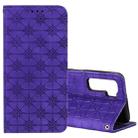 For Huawei P40 Lite 5G / nova 7 SE Lucky Flowers Embossing Pattern Magnetic Horizontal Flip Leather Case with Holder & Card Slots(Purple) - 1