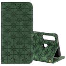 For Huawei Y6p (2020) Lucky Flowers Embossing Pattern Magnetic Horizontal Flip Leather Case with Holder & Card Slots(Dark Green) - 1