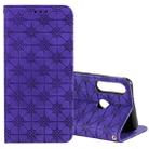 For Huawei Y6p (2020) Lucky Flowers Embossing Pattern Magnetic Horizontal Flip Leather Case with Holder & Card Slots(Purple) - 1