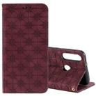 For Huawei Y6p (2020) Lucky Flowers Embossing Pattern Magnetic Horizontal Flip Leather Case with Holder & Card Slots(Wine Red) - 1