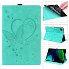 For Xiaomi Pad 6 / Pad 6 Pro Love Butterfly Embossed Leather Tablet Case(Mint Green) - 1