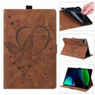 For Xiaomi Pad 6 / Pad 6 Pro Love Butterfly Embossed Leather Tablet Case(Brown) - 1