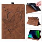 For Xiaomi Pad 6 / Pad 6 Pro Love Butterfly Embossed Leather Tablet Case(Brown) - 1