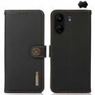 For Xiaomi Redmi 13C KHAZNEH Custer Texture RFID Genuine Leather Phone Case(Black) - 1