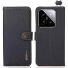 For Xiaomi 14 Ultra KHAZNEH Custer Texture RFID Genuine Leather Phone Case(Blue) - 1