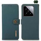 For Xiaomi 14 KHAZNEH Custer Texture RFID Genuine Leather Phone Case(Green) - 1