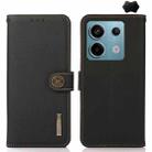 For Xiaomi Redmi Note 13 Pro KHAZNEH Custer Texture RFID Genuine Leather Phone Case(Black) - 1