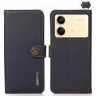 For Xiaomi Redmi Note 13R Pro KHAZNEH Custer Texture RFID Genuine Leather Phone Case(Blue) - 1