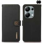 For Xiaomi Redmi Note 13 4G KHAZNEH Custer Texture RFID Genuine Leather Phone Case(Black) - 1