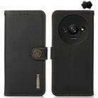 For Xiaomi Redmi A3 KHAZNEH Custer Texture RFID Genuine Leather Phone Case(Black) - 1