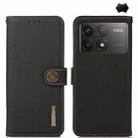 For Xiaomi POCO F6 Pro KHAZNEH Custer Texture RFID Genuine Leather Phone Case(Black) - 1