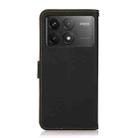 For Xiaomi POCO F6 Pro KHAZNEH Custer Texture RFID Genuine Leather Phone Case(Black) - 3