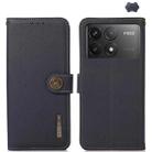 For Xiaomi POCO F6 Pro KHAZNEH Custer Texture RFID Genuine Leather Phone Case(Blue) - 1