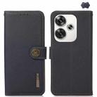 For Xiaomi POCO F6 KHAZNEH Custer Texture RFID Genuine Leather Phone Case(Blue) - 1