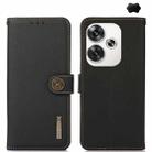 For Xiaomi Redmi Turbo 3 KHAZNEH Custer Texture RFID Genuine Leather Phone Case(Black) - 1
