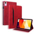 For Xiaomi Redmi Pad SE Splicing Shockproof Leather Tablet Case(Red) - 1