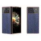 For Xiaomi Mix Fold 3 Nano Plating Wood Texture PU Phone Case(Blue) - 1