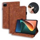 For Xiaomi Pad 6 / Pad 6 Pro Calf Texture Embossed Leather Tablet Case(Brown) - 1