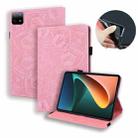 For Xiaomi Pad 6 / Pad 6 Pro Calf Texture Embossed Leather Tablet Case(Pink) - 1