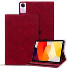 For Xiaomi Redmi Pad SE Calf Texture Embossed Leather Tablet Case(Red) - 1