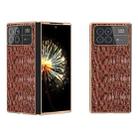 For Xiaomi Mix Fold 3 Nano Plating Genuine Leather Sky Series Phone Case(Brown) - 1
