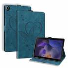 For Samsung Galaxy Tab A9+ Love Butterfly Embossed Leather Tablet Case(Blue) - 1