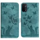 For OPPO A74 5G / A54 5G / A93 5G Butterfly Cat Embossing Flip Leather Phone Case(Wathet) - 1