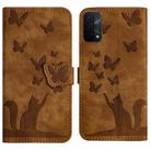 For OPPO A74 5G / A54 5G / A93 5G Butterfly Cat Embossing Flip Leather Phone Case(Brown) - 1