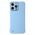 For iPhone 15 Pro Max Frameless Metallic Paint Hybrid PC Phone Case(Sierra Blue) - 1